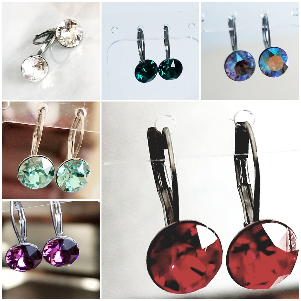 Birthstone Swarovski crystal birthstone earrings